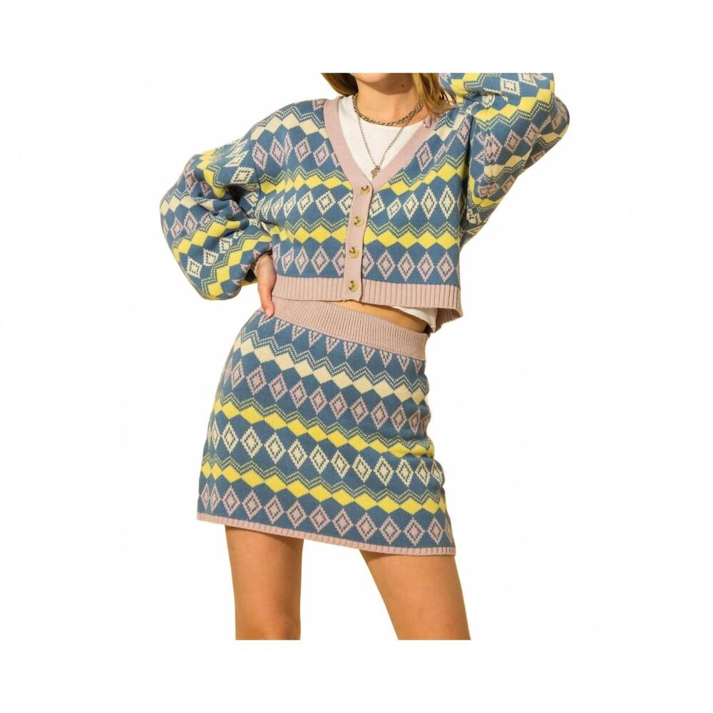 NEW MY TRIBE clueless knitted skirt in multi